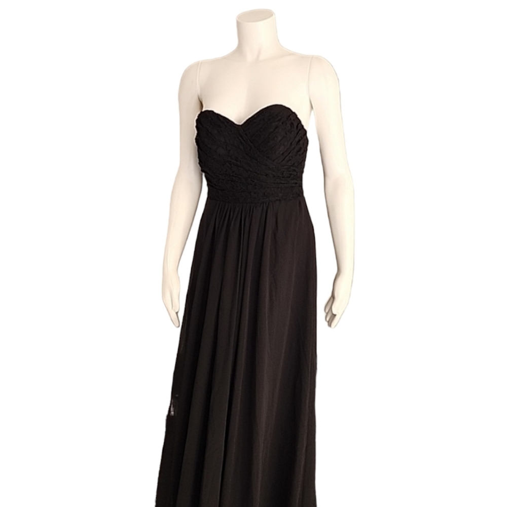 BILL LEVKOFF Black Strapless Gown 4 Formal Dress Wedding Prom Evening Bridal - Picture 9 of 16